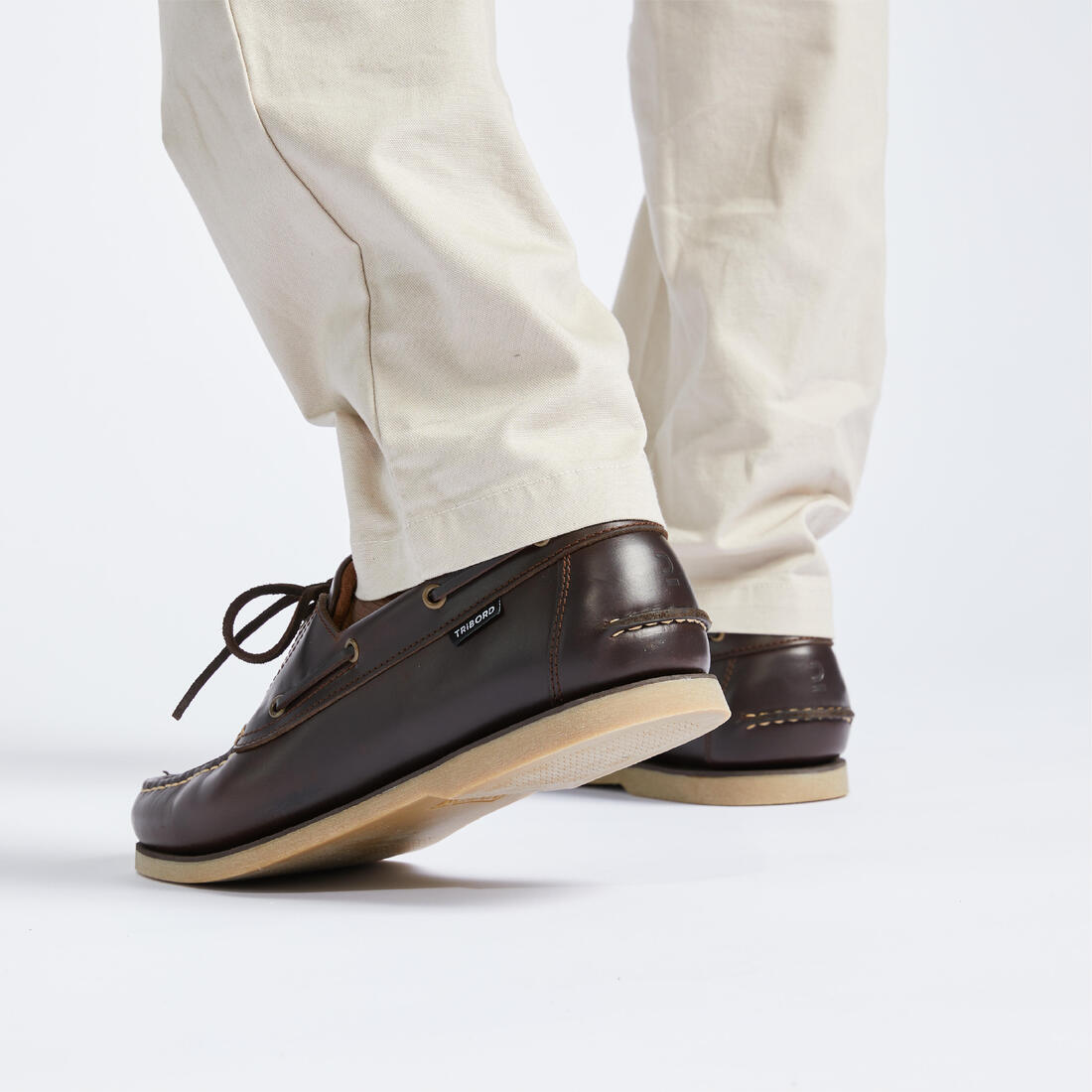 Chaussures bateau cuir Sailing 500