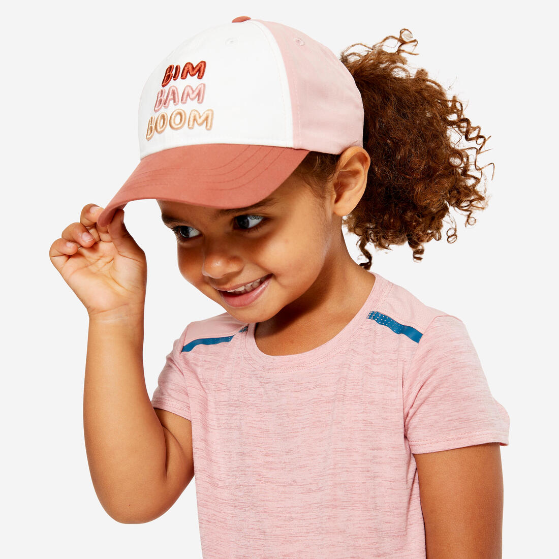 Casquette multisport ajustable bébé mixte, Rose blanc terracotta