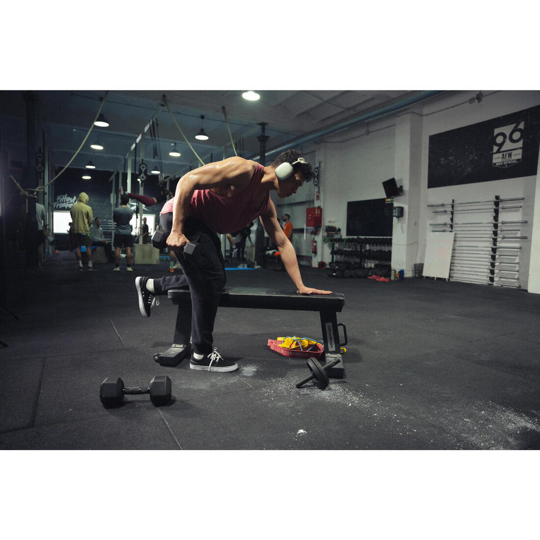 Haltère de cross training et musculation 10 kg - dumbbell hexagonale noire