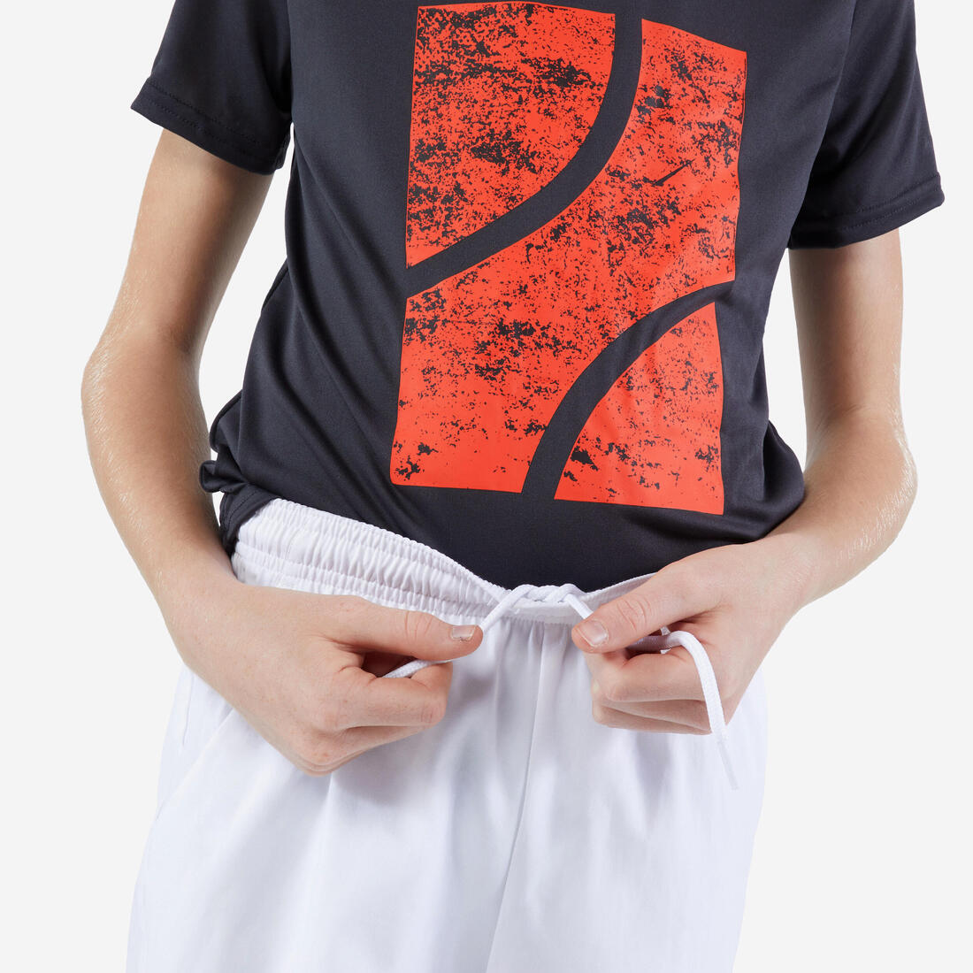 short de tennis garcon - TSH100 blanc