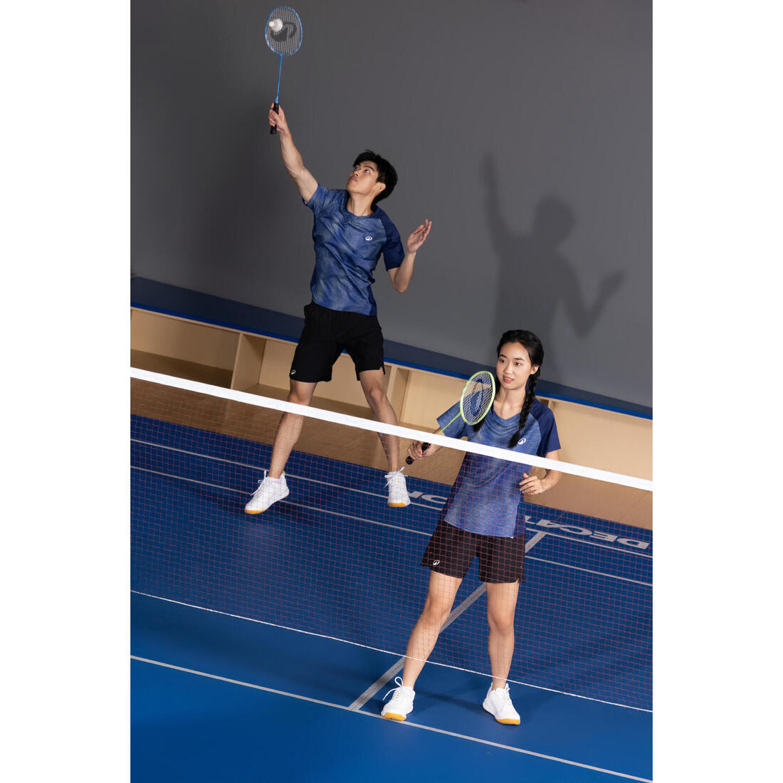 Lot de Raquettes de Badminton Adulte BR 190 Partner - Bleu/Citron Vert