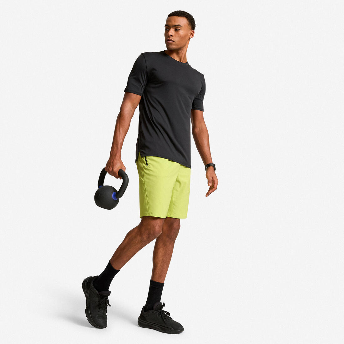 Short de fitness respirant poches zippées homme