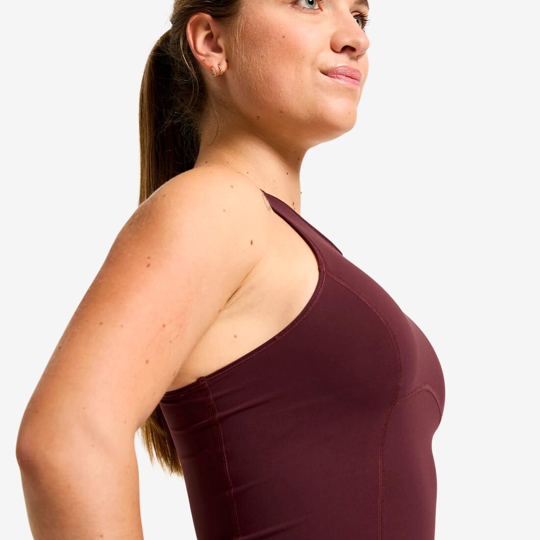Débardeur de sport court galbant femme foncé