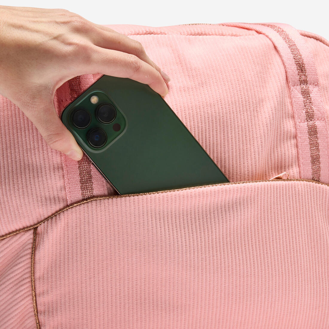 Sac de danse en velours côtelé, rose perle