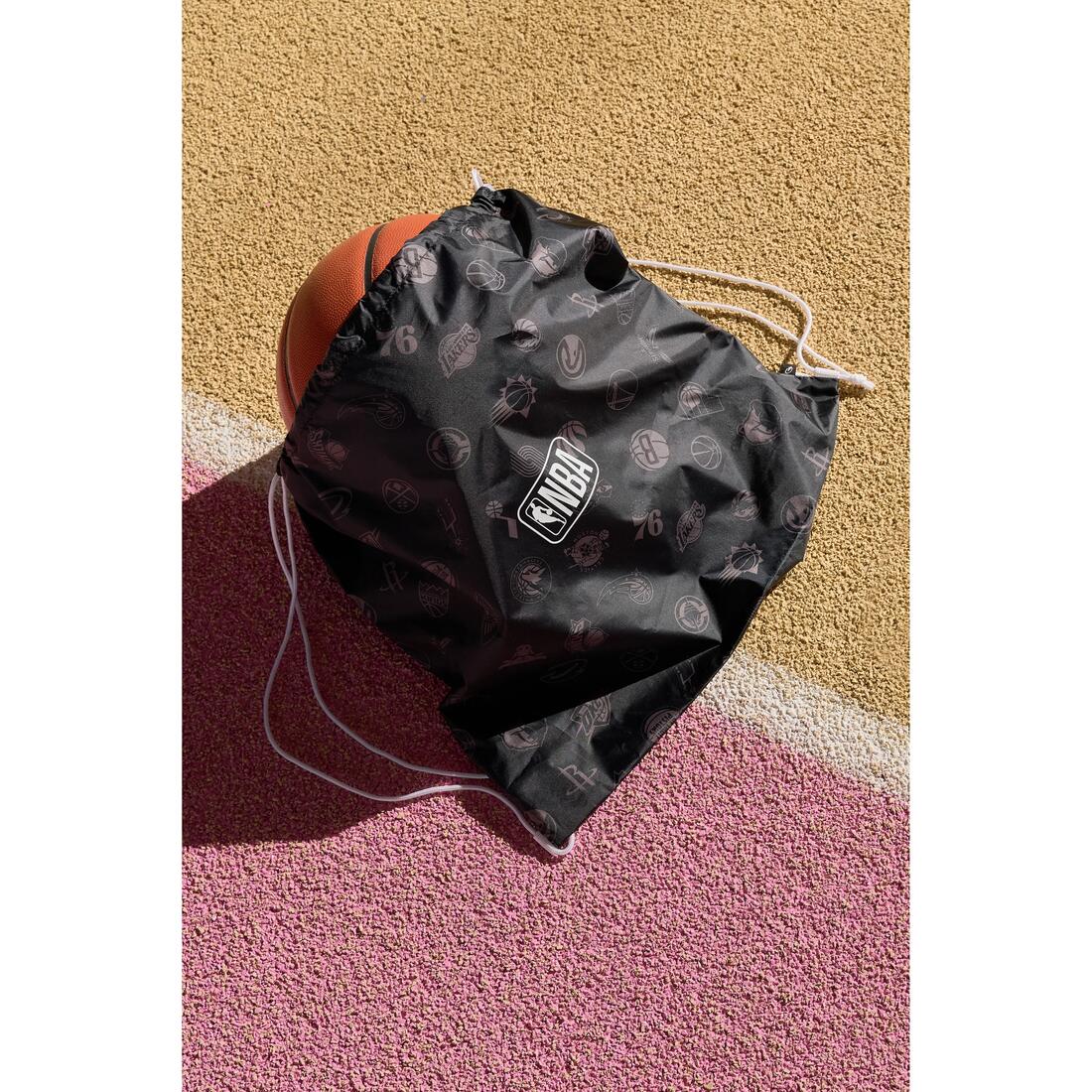 Sac à dos de basket NBA 12 litres à cordons, noir