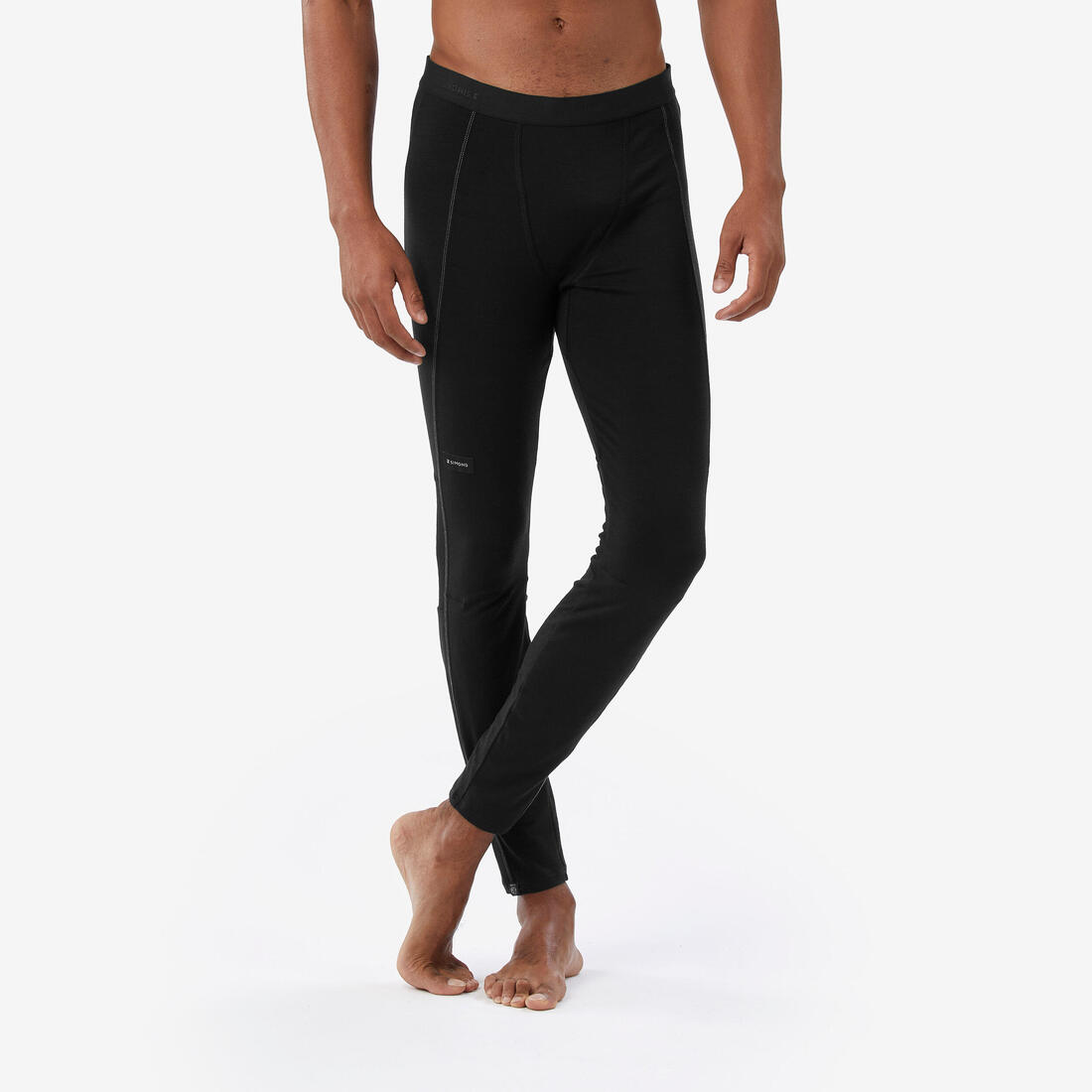 Collant / Legging sous-vêtement en laine mérinos de trek montagne Homme - MT500 – noir