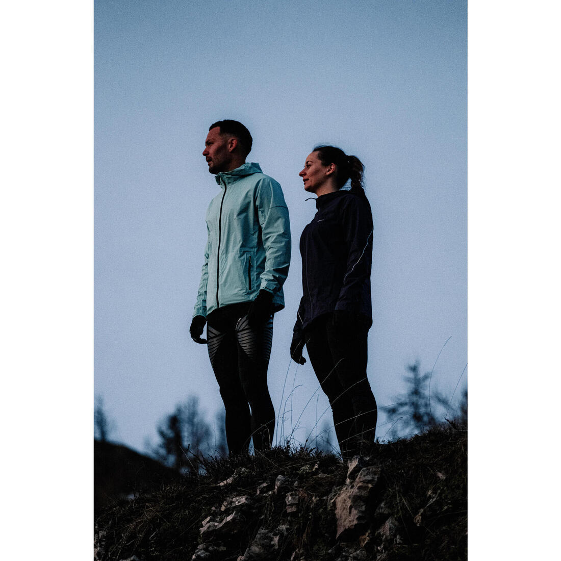 Veste running trail imperméable et respirante Femme, KIPRUN Run 500 aubergine
