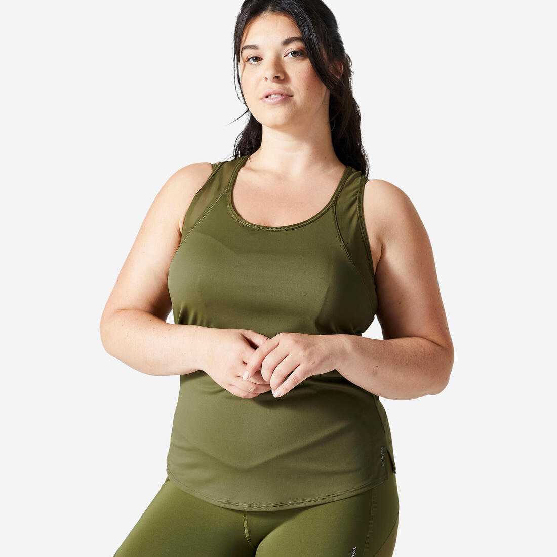 Débardeur dos-nageur Fitness Cardio femme Kaki