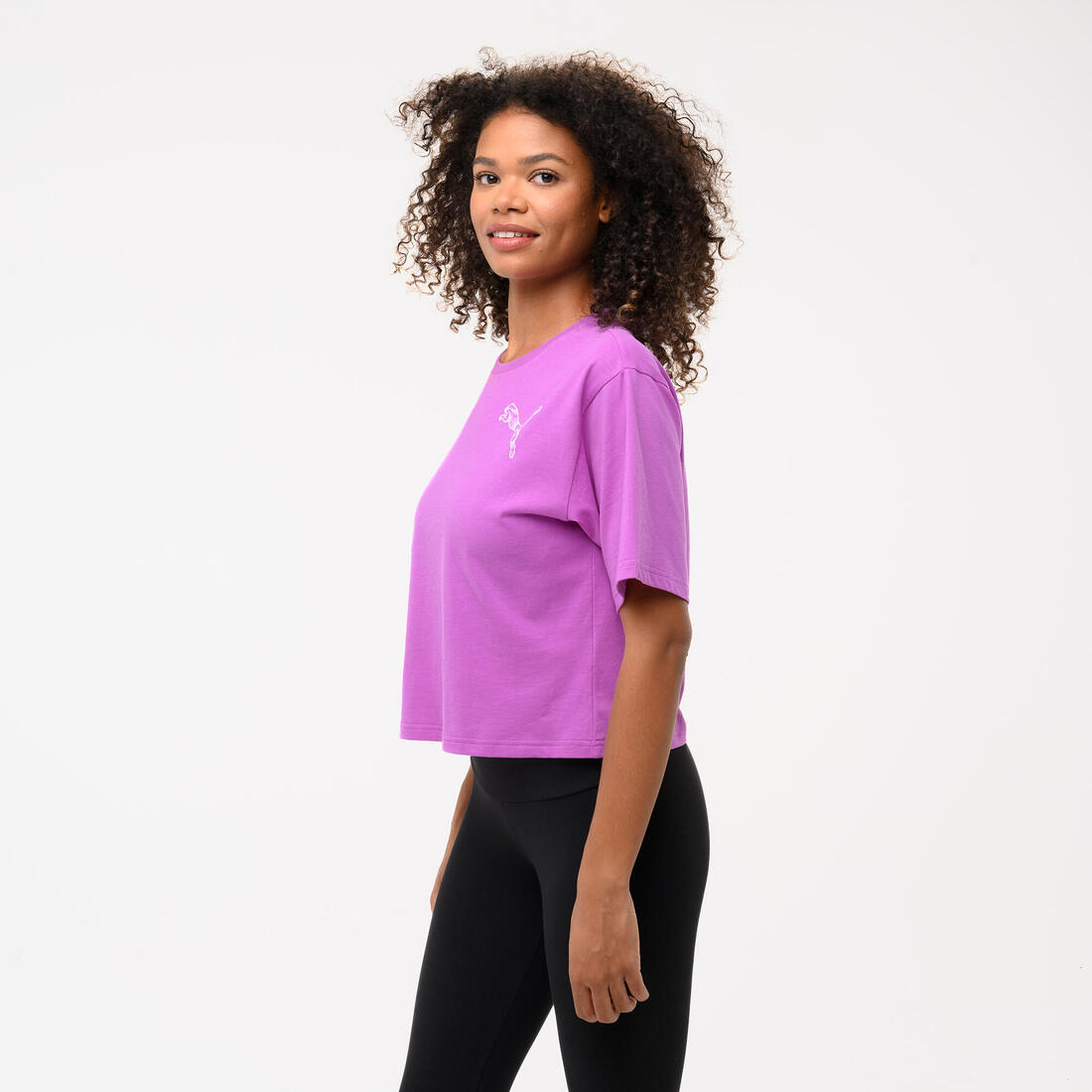 T-shirt en coton court à manches courtes femme