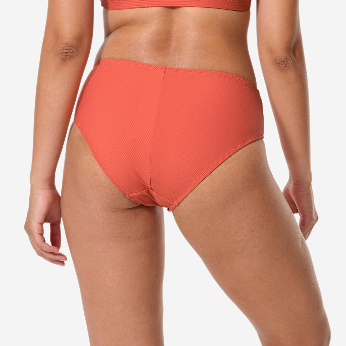 Bas de maillot de bain culotte texturée natation Femme, Lila simy terracotta
