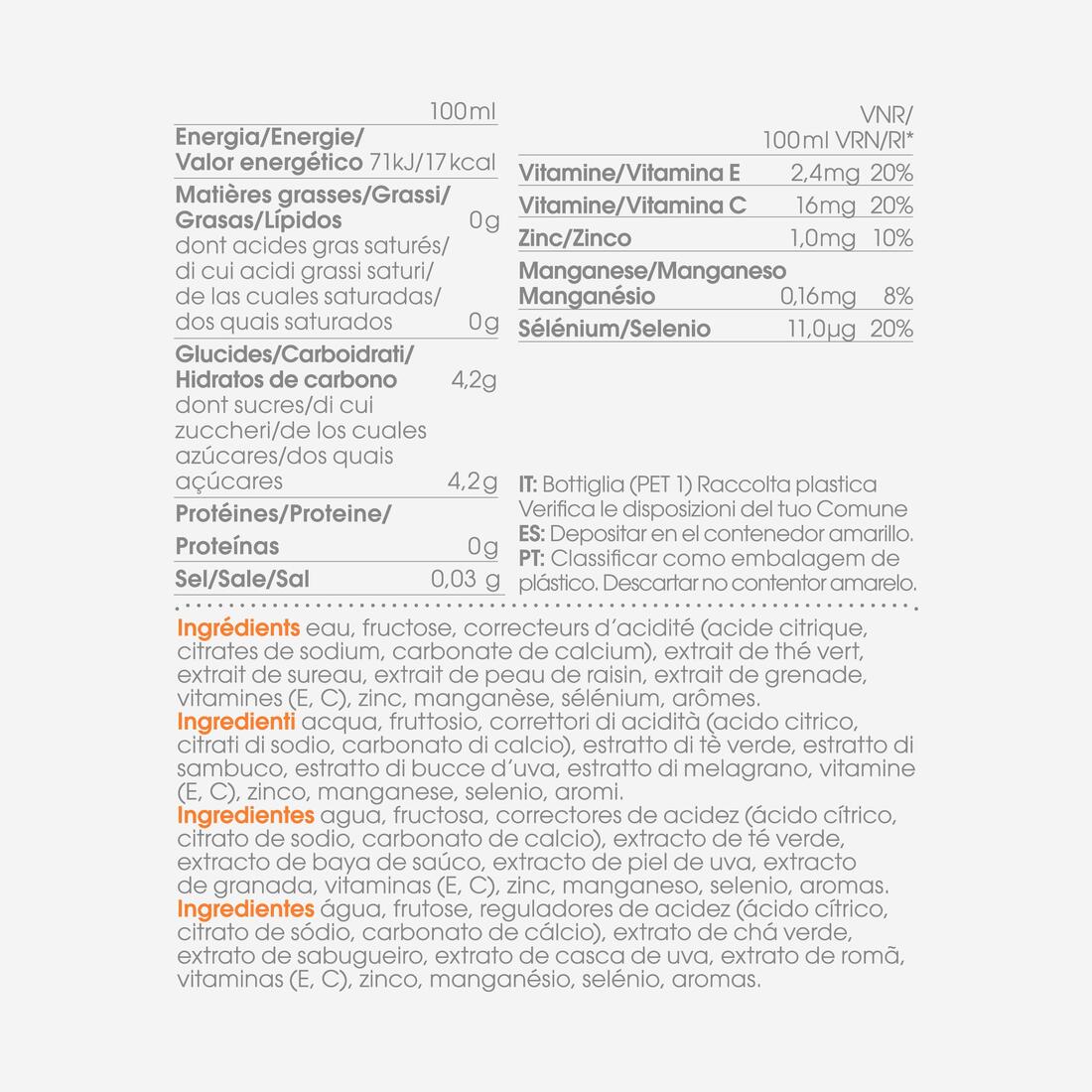 Boisson enrichie en vitamines pêche, Antioxidant 500ml