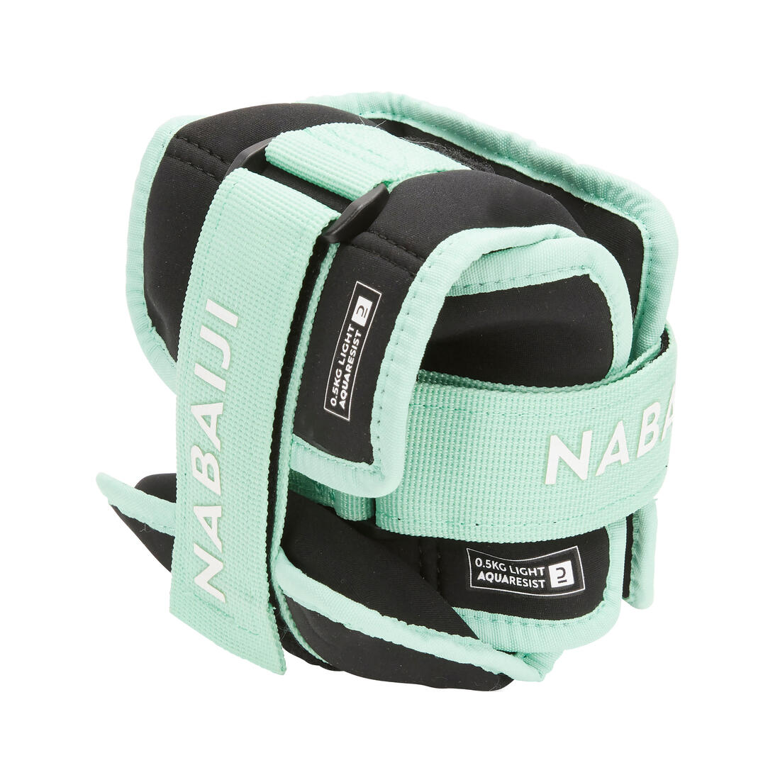 Bracelets lestés avec boucle aquagym 2 x 0,5 kg, vert clair