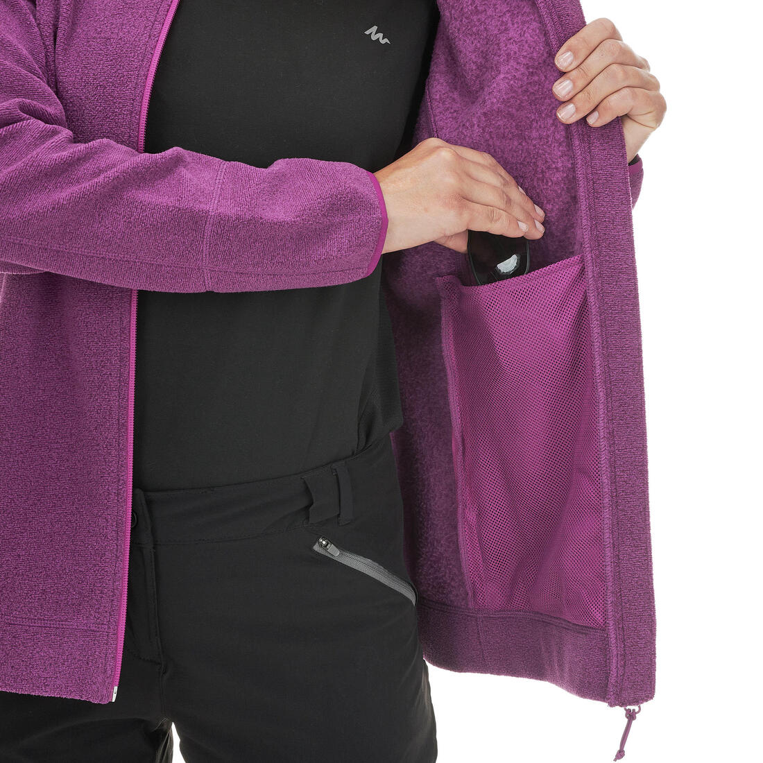 Polaire de randonnée montagne femme, MH100 full zip