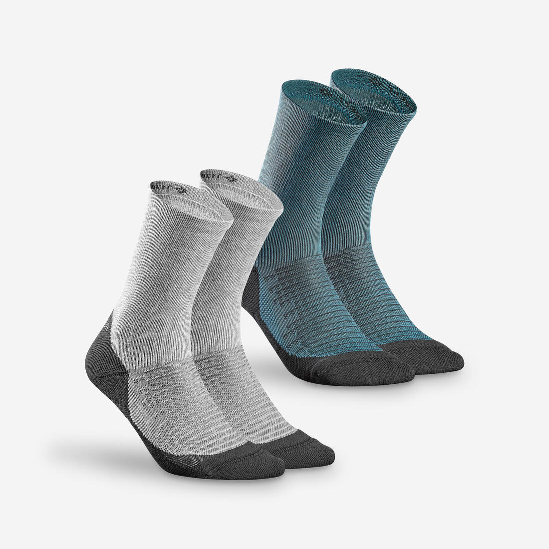 Chaussette Hike 100 High  - Gris et - Lot de 2 paires