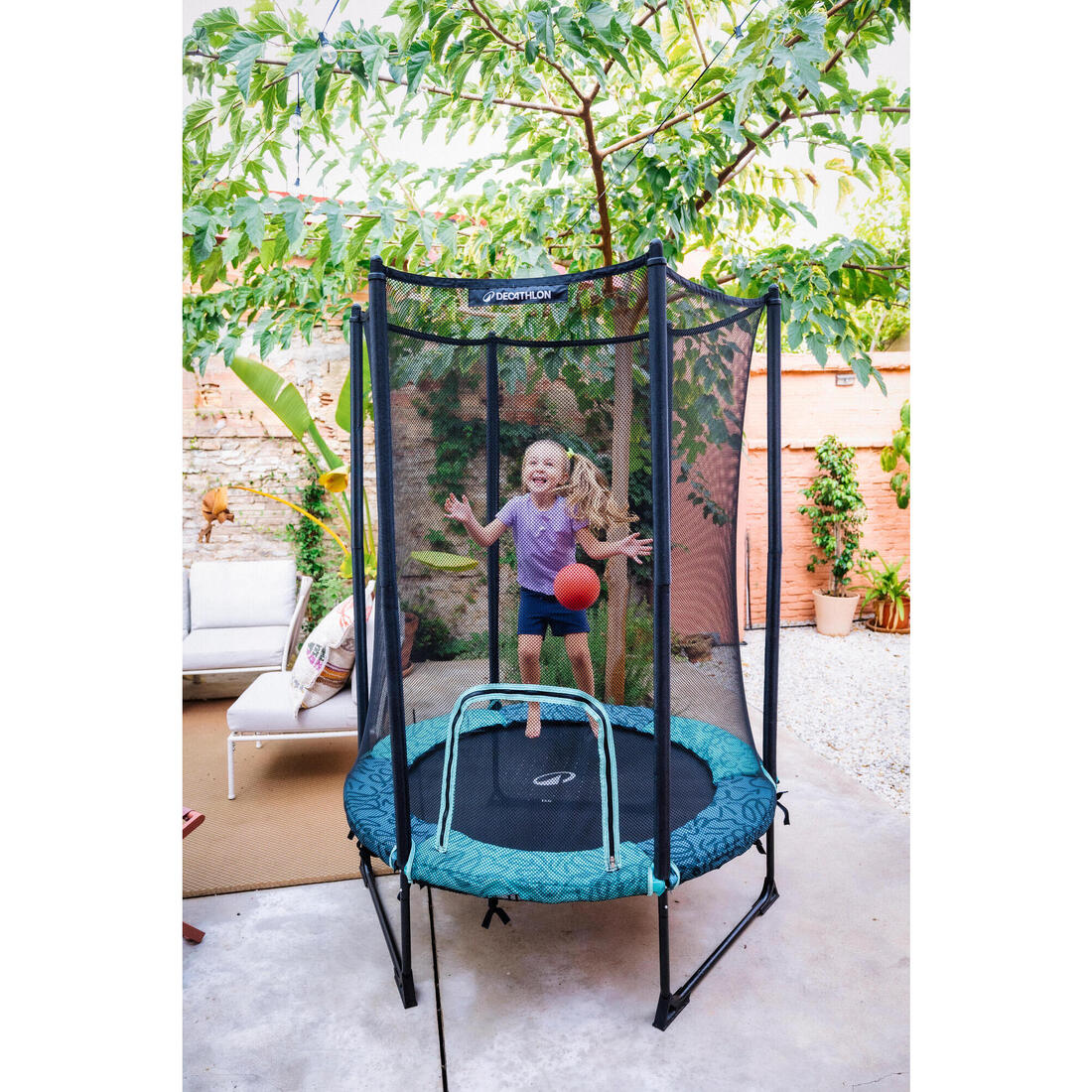 Trampoline intérieur avec filet protection, Trampoline 140