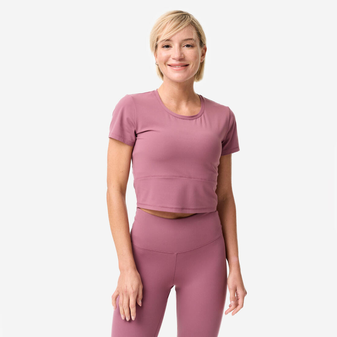 T-shirt de yoga et Pilates extensible et doux femme, Breathe