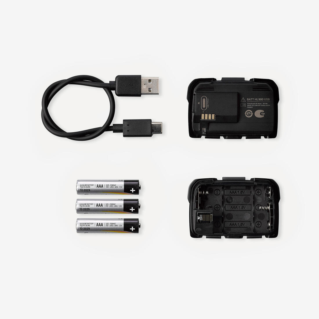 Lampe frontale rechargeable - 600 lumens - hl900 usb v3