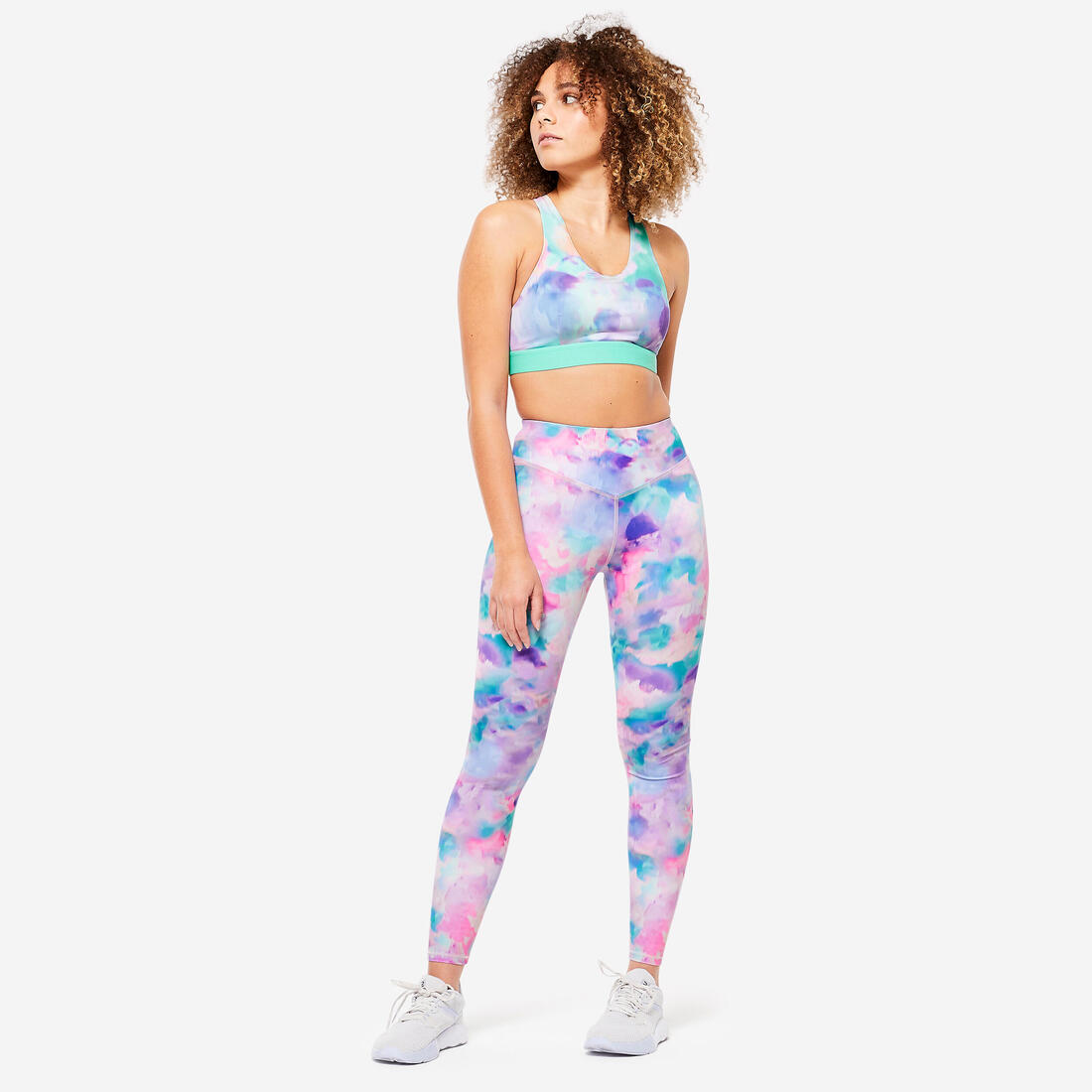 Legging taille haute Fitness Cardio Femme, Imprimé