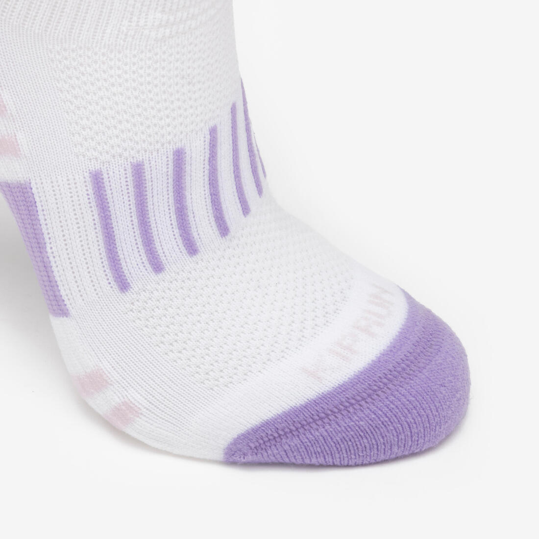 Lotx2 de chaussettes running confort enfant - kiprun 500 mid mauve et rayé