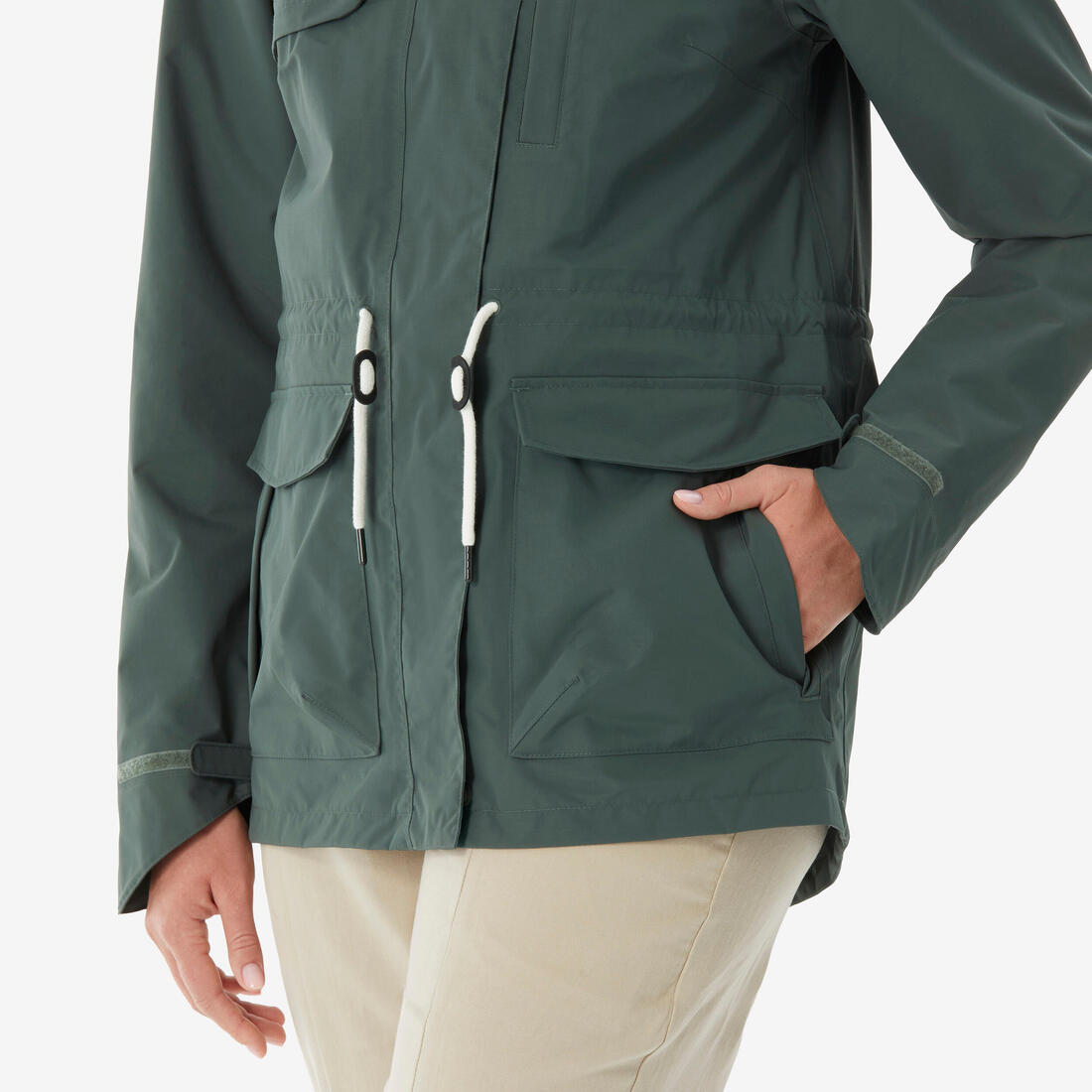 Parka de randonnée imperméable femme, NH500 vert