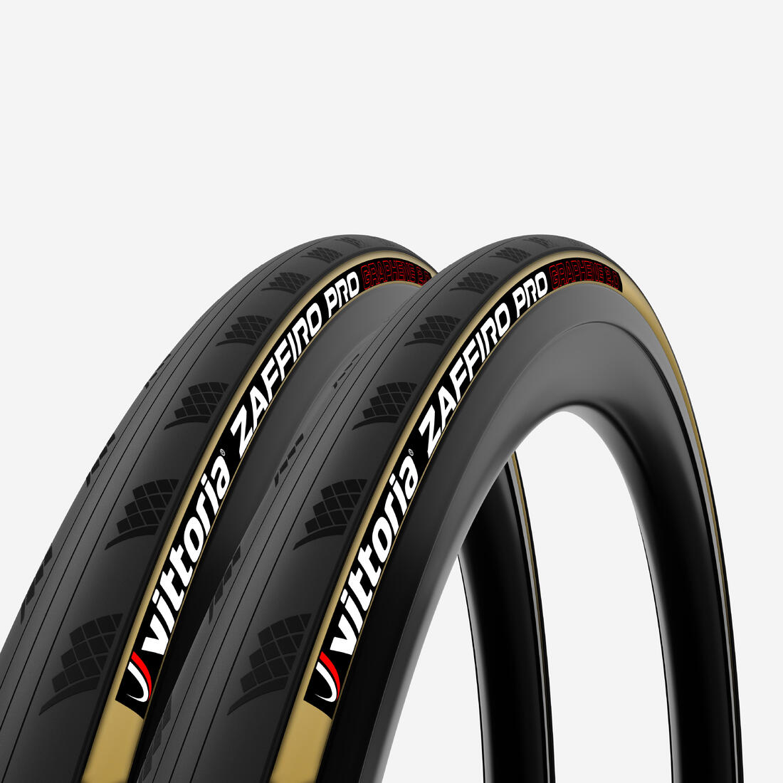 Set 2 Pneus Route Tringle Souple - Vittoria Zaffiro Pro V 700x25 tanwall (beige)