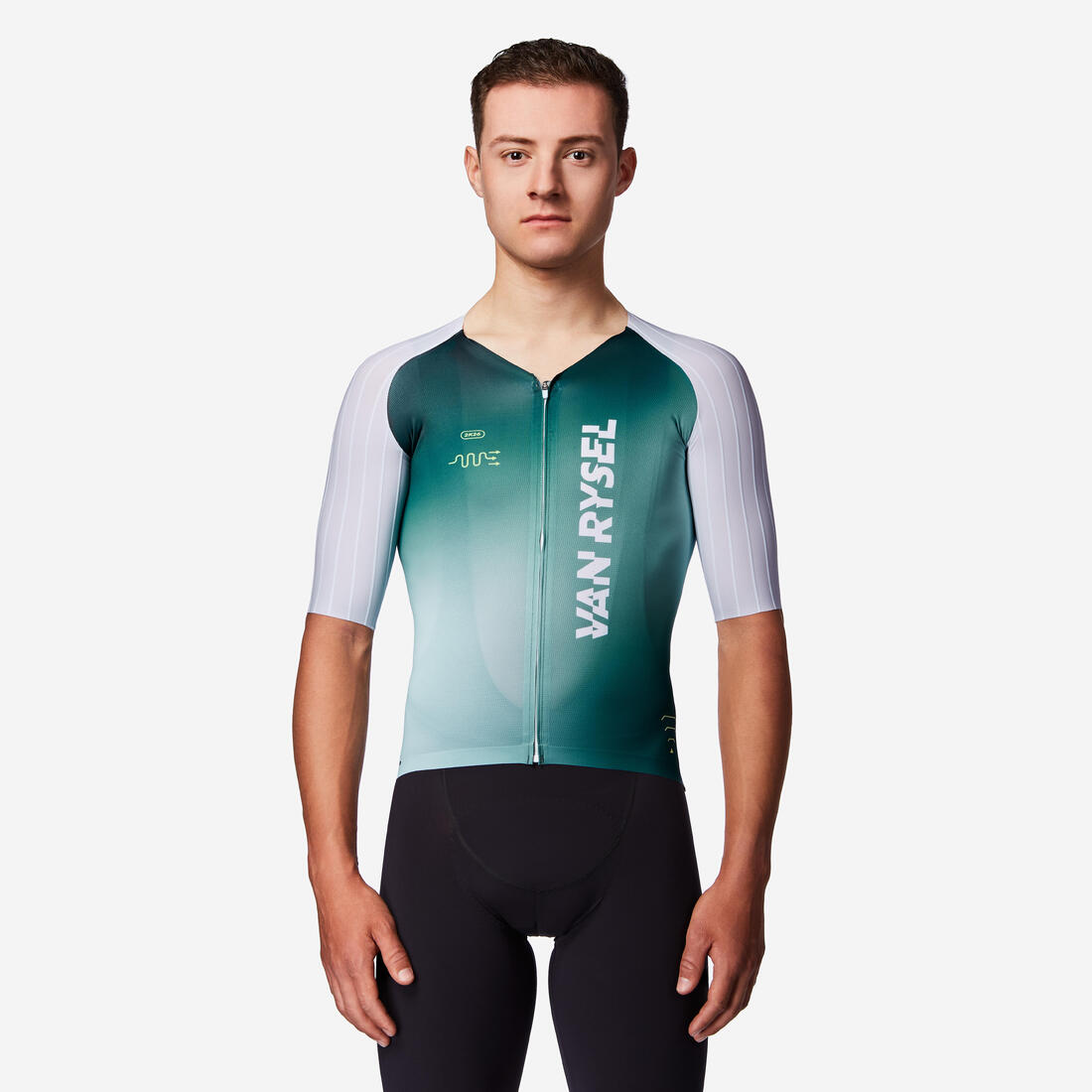 Maillot manches courtes de vélo de route aéro homme,  RCR-F vert
