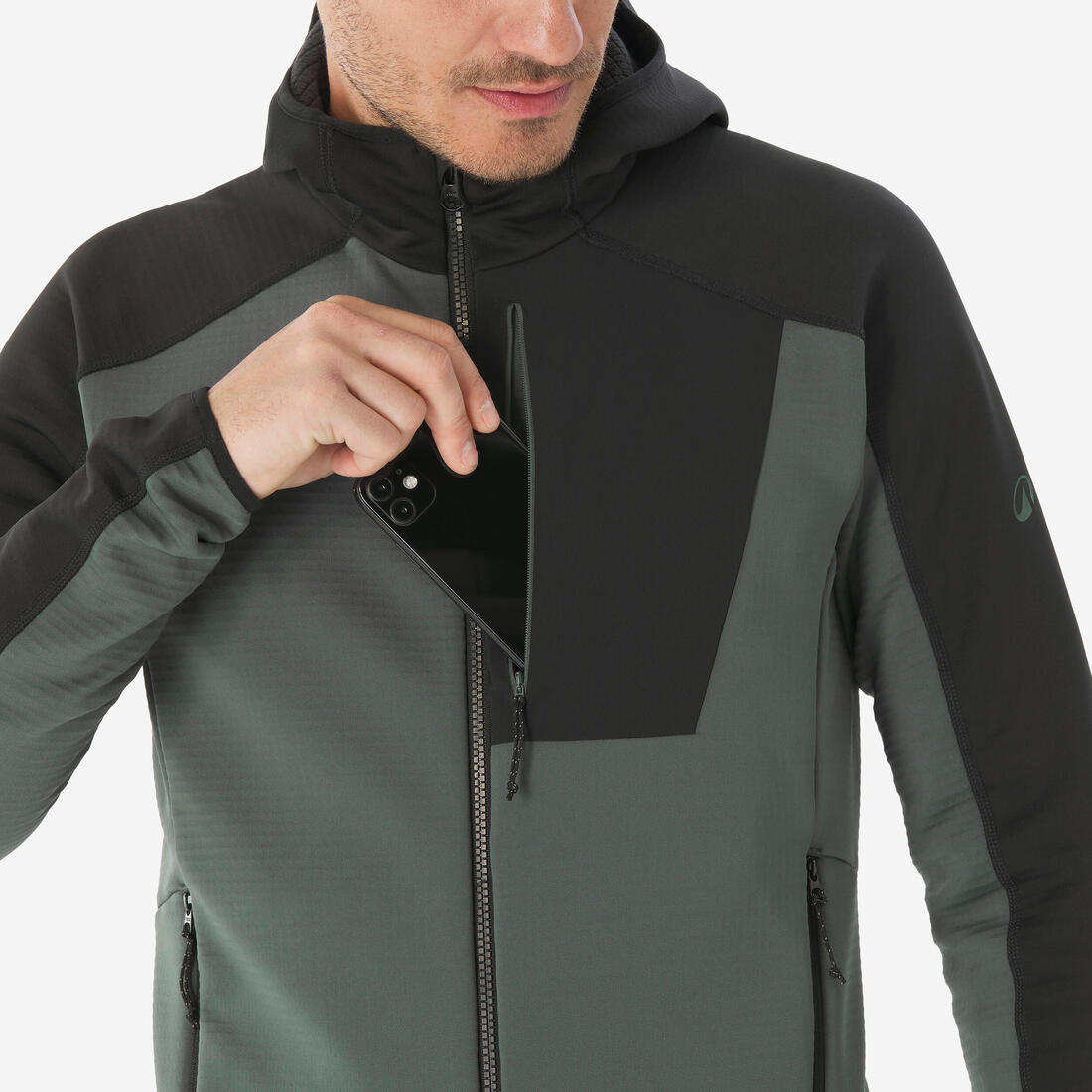 Polaire de randonnée montagne homme, MH500 full zip