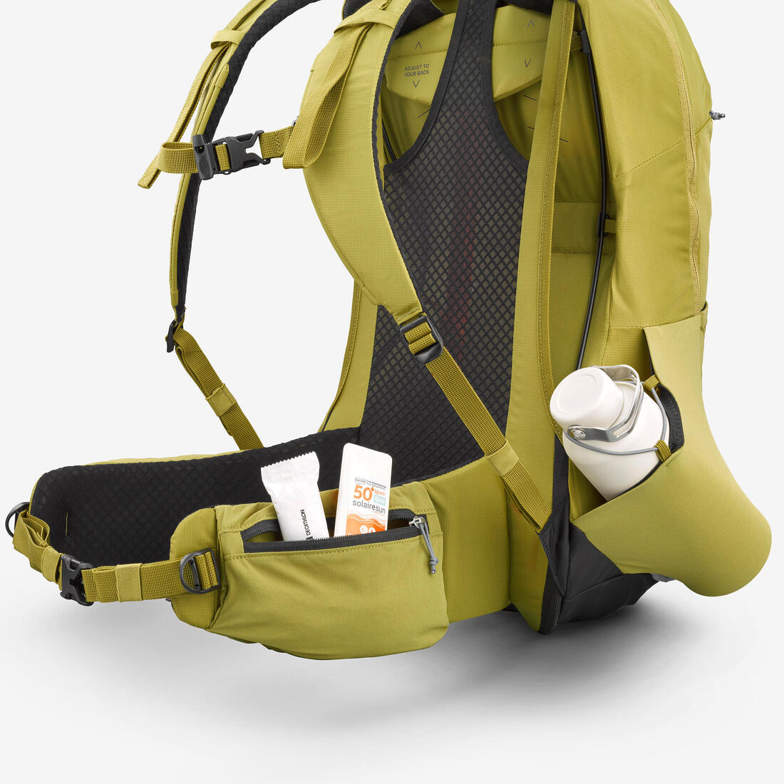 Sac à dos de randonnée ventilé 25L, MH500 khaki