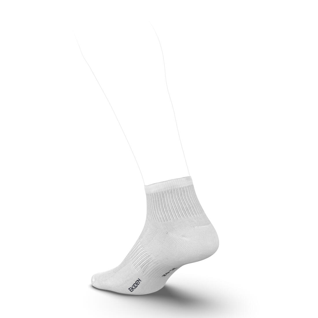 Lot de 3 paires de chaussettes de running run100 mid blanches
