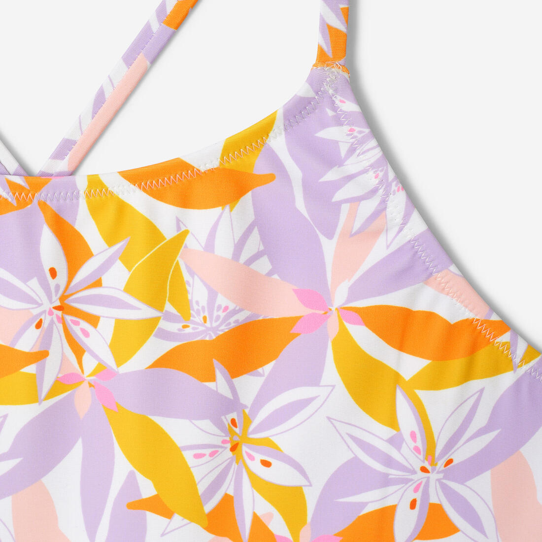 Maillot de bain 1 pièce jupette natation Fille ado, Lila jow