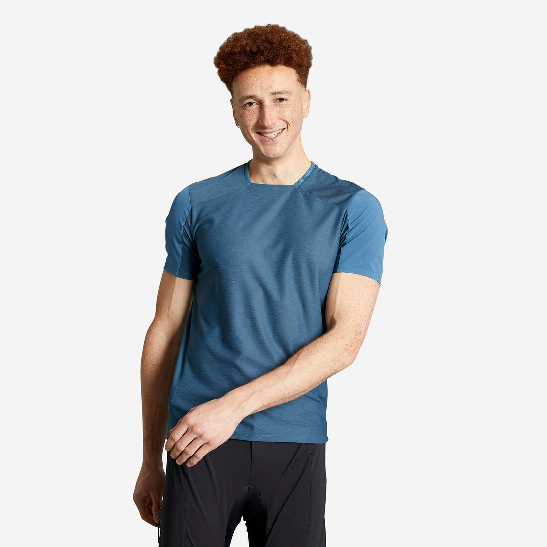 MAILLOT MANCHES COURTES VELO VTT EXPL100 HOMME – bleu tempête