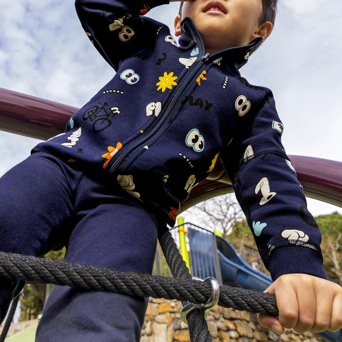 Veste zippée réversible enfant mixte, Imprimé