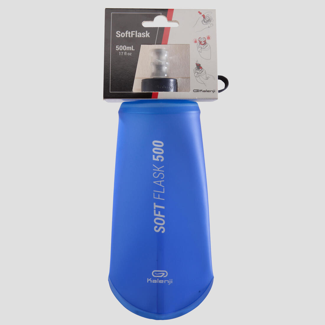 Gourde flasque souple trail running 500 ml bleu