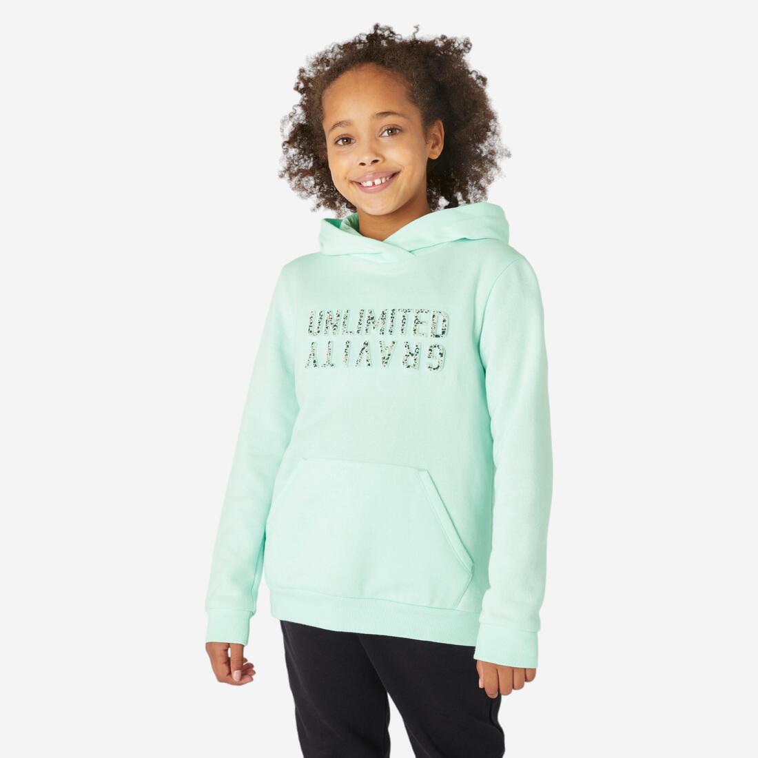 Sweat à capuche chaud enfant - 500 – vert délicat