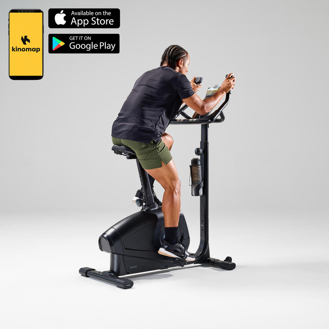 Vélo d'appartement connecté et auto-alimenté, EB900 B, garanti par Decathlon