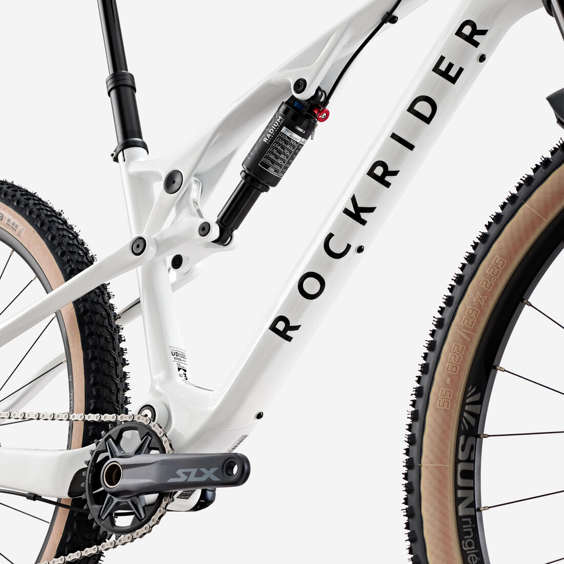 Vélo VTT tout suspendu XC cadre carbone RACE 900 S, Blanc