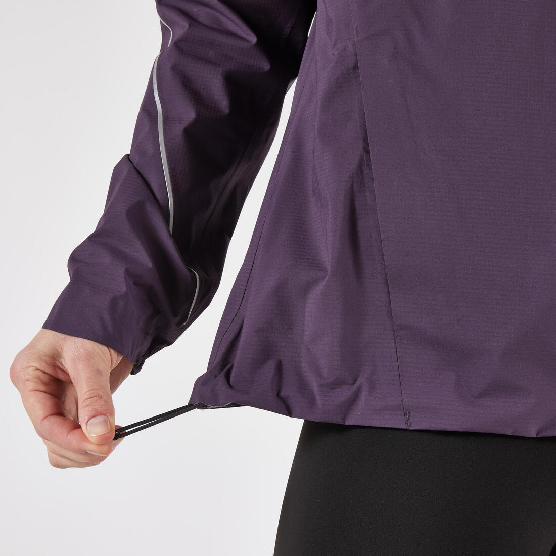 Veste running trail imperméable et respirante Femme, KIPRUN Run 500 aubergine