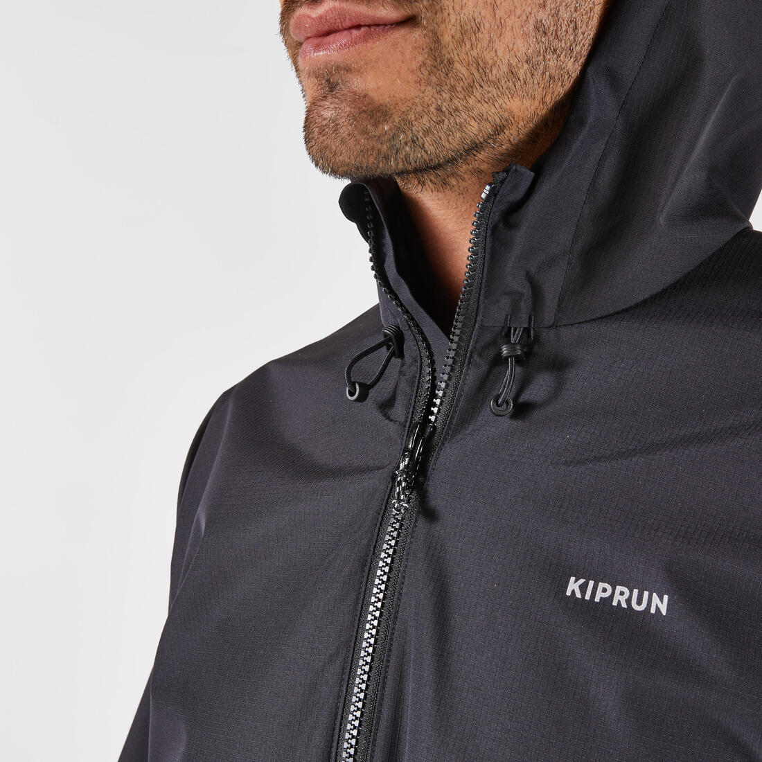Veste imperméable run 100 homme noire