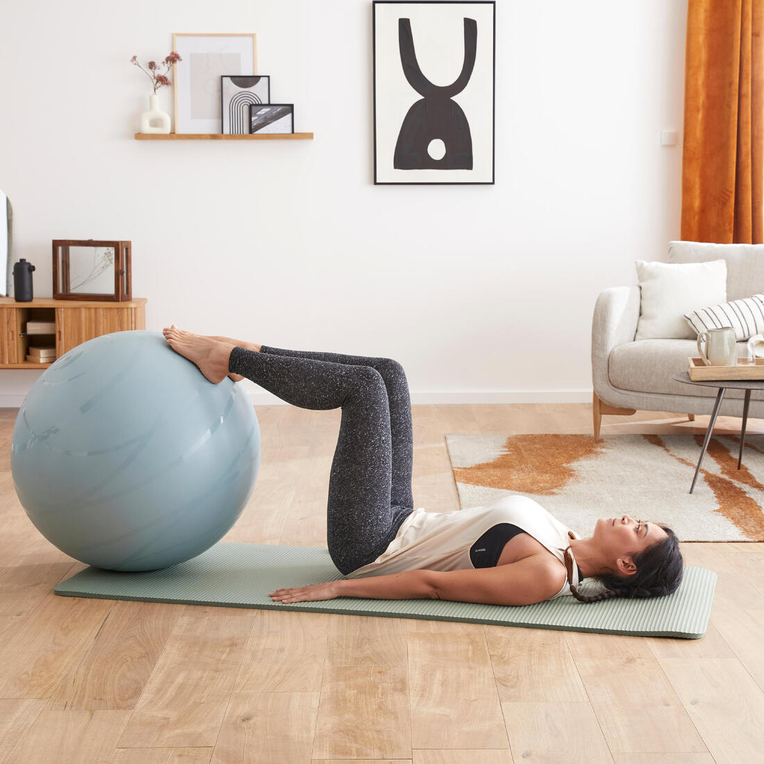 Gym ball taille 2 avec pompe gonflage et dégonflage 65 cm, bleu