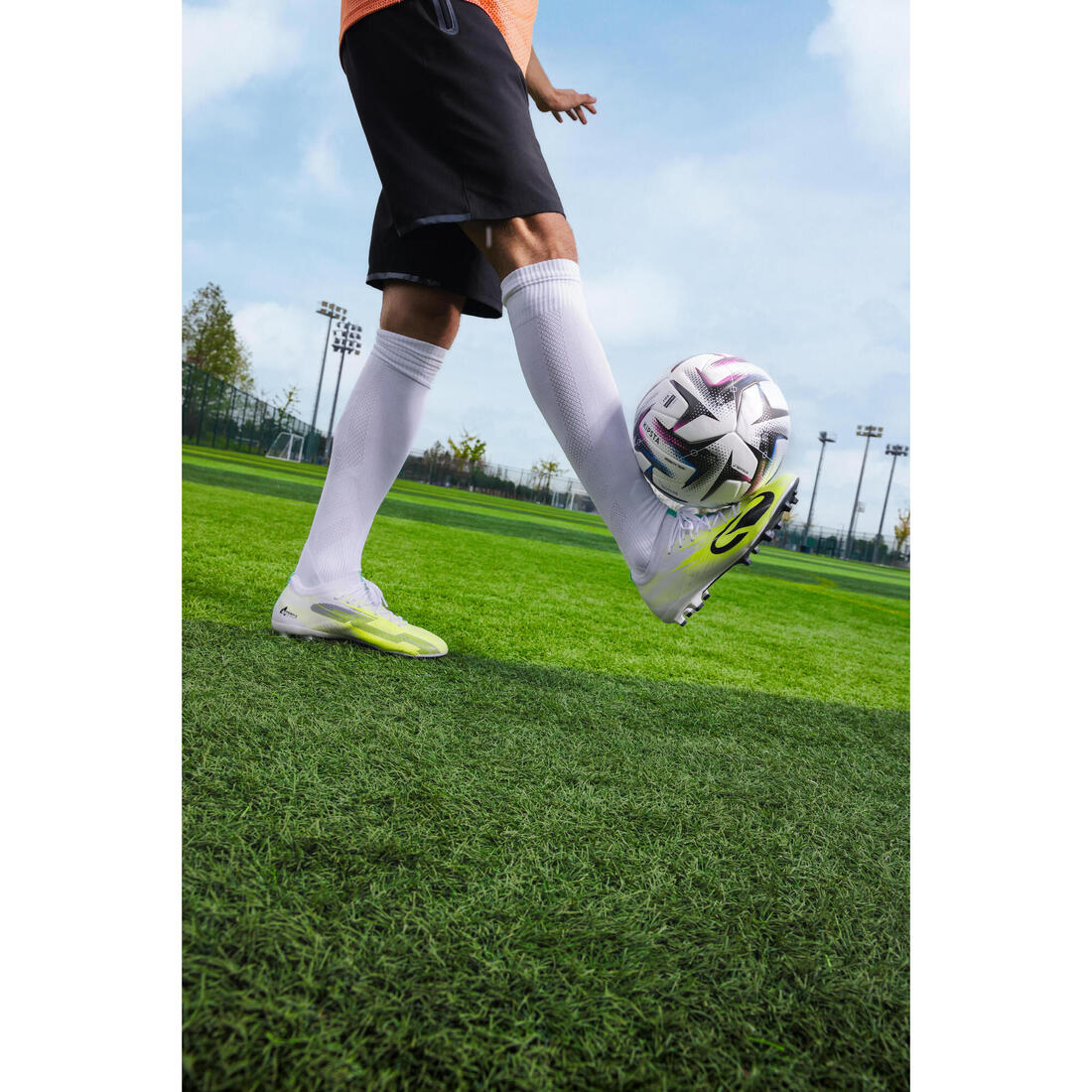 Chaussures de foot adulte CLR 7 Elite FG White Yellow Meteor