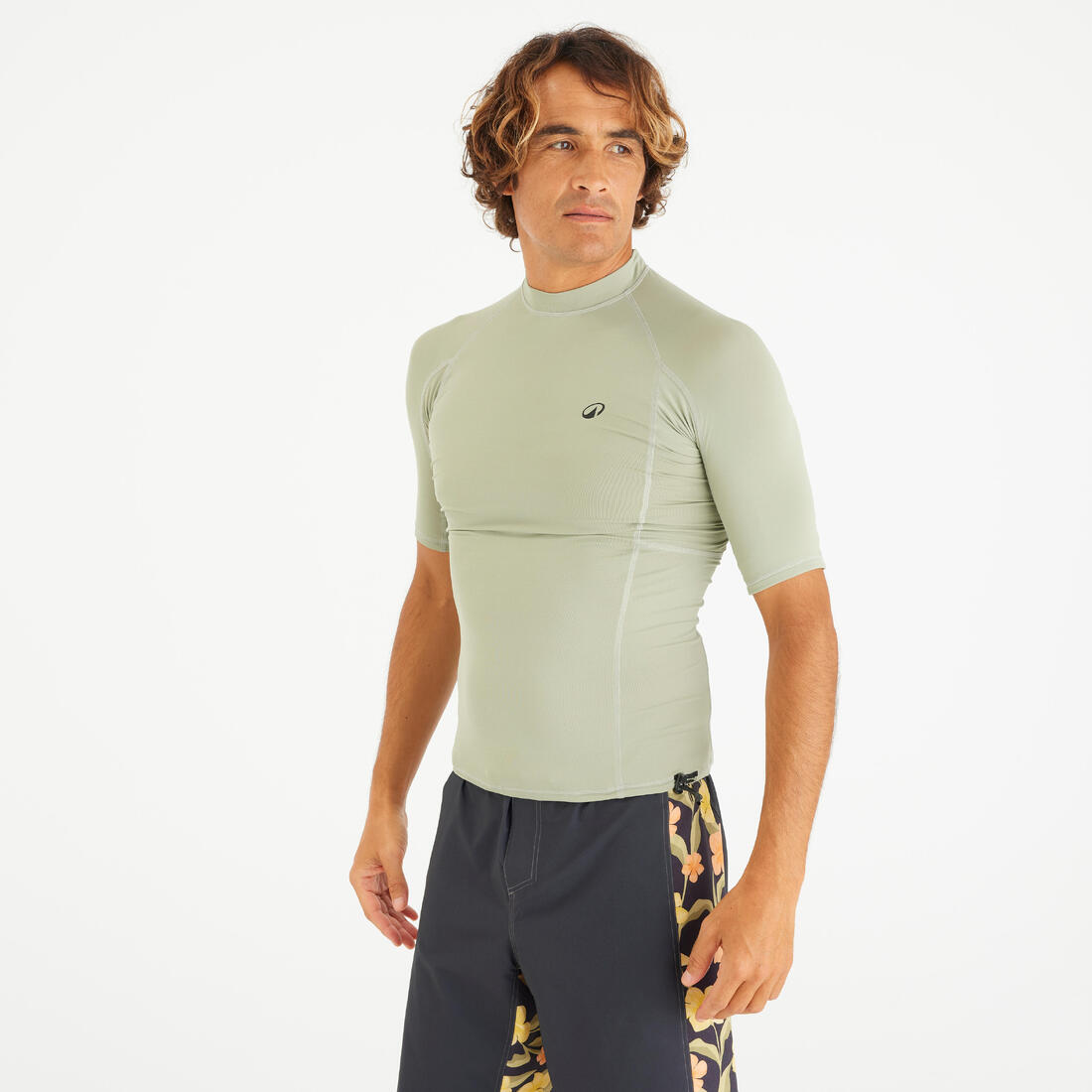 Tee shirt anti uv manches courtes homme - 500 bleu palmeraie