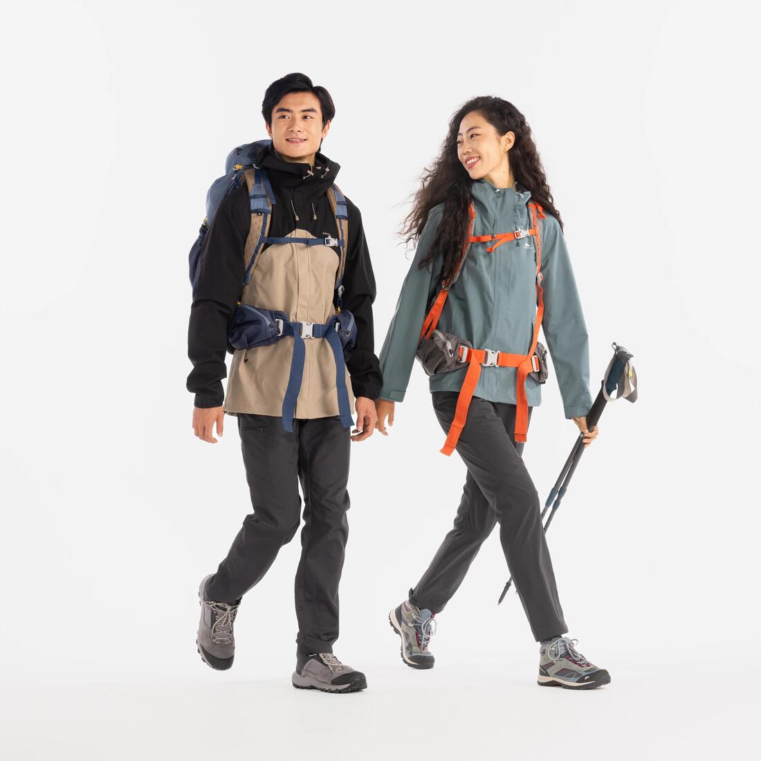 Veste de randonnée imperméable et légère homme, MH100 bleu foncé
