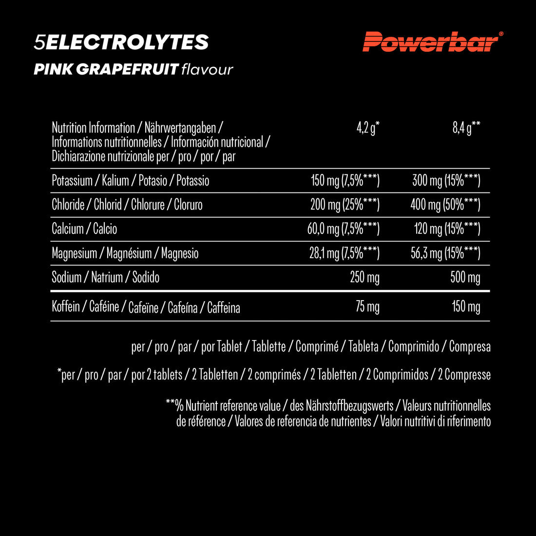 Boisson Electrolytes 10 Tablettes Pamplemousse (Avec 75mg caféine)