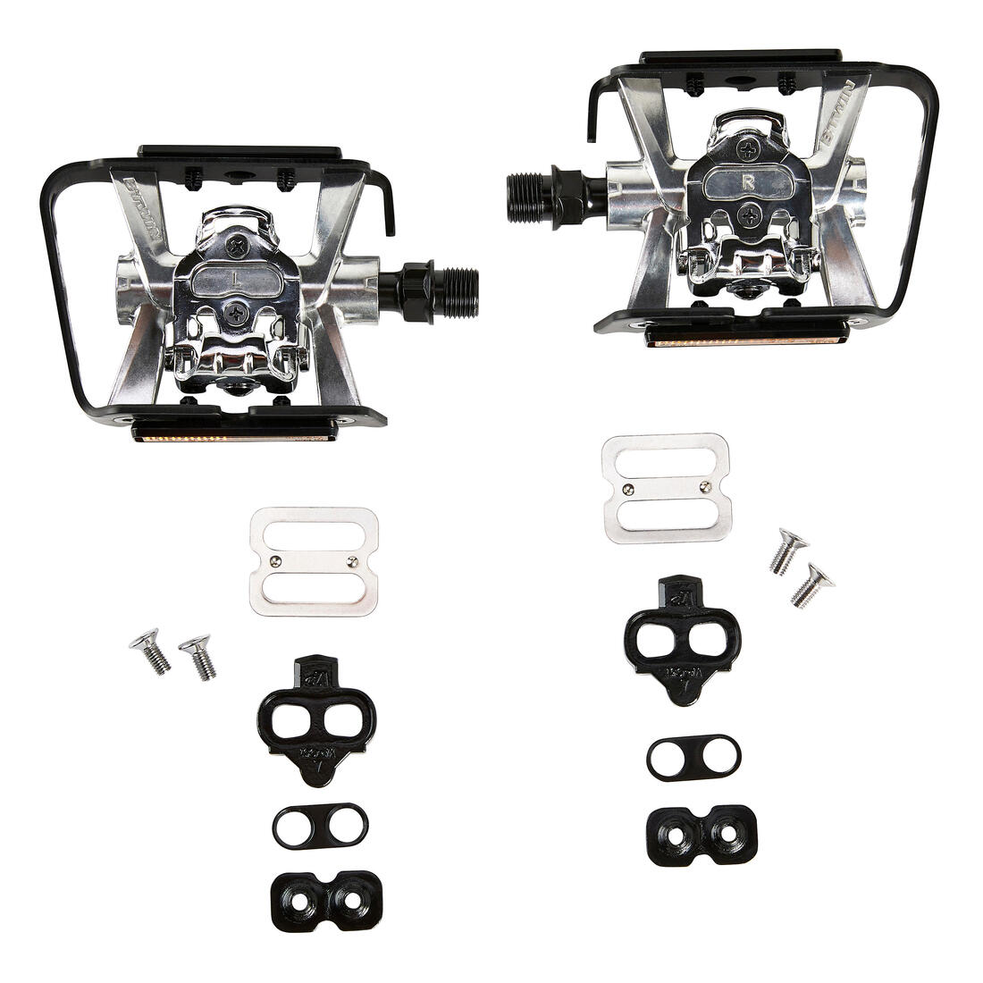 Pédales vtt semi automatiques 500 aluminium noire