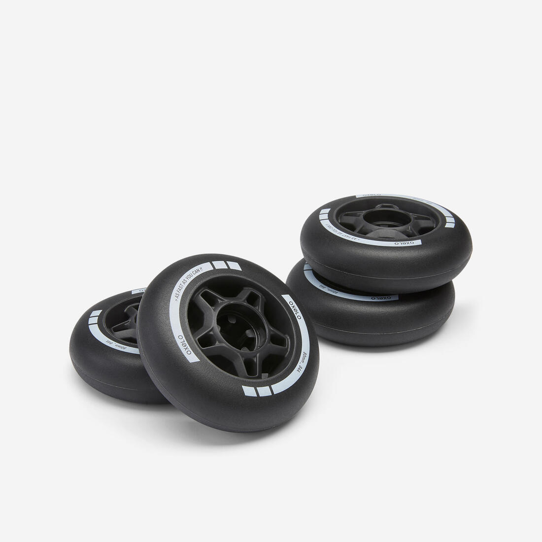4 roues de roller en ligne fitness FIT 80mm 84A blanches