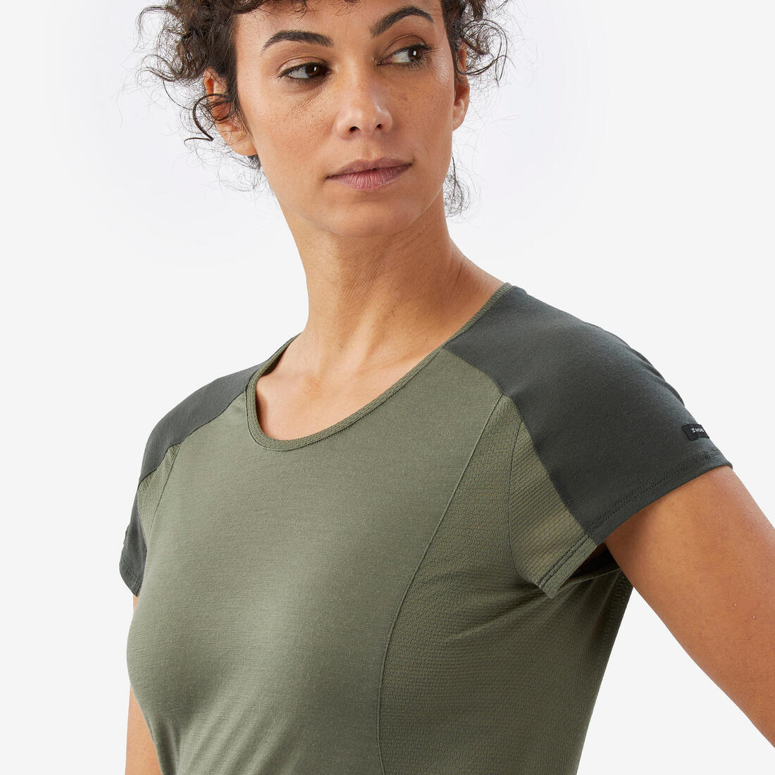 T-shirt de trek manches courtes en laine mérinos - Femme - MT500