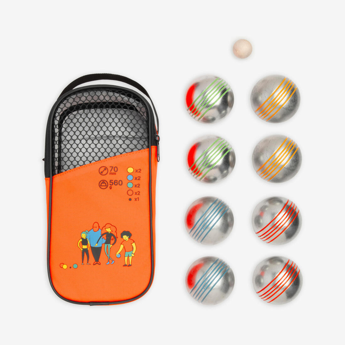 Jeu de 8 boules de pétanque loisir 100