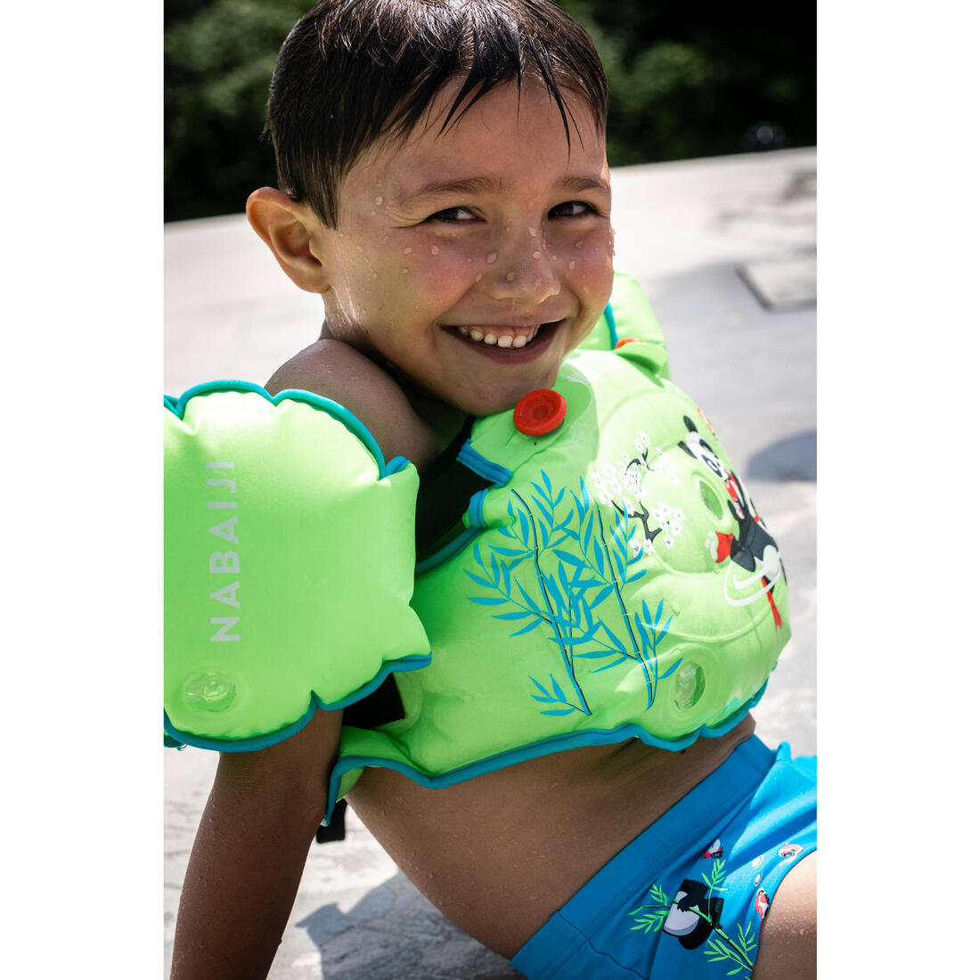 BOXER DE BAIN BEBE / ENFANT BLEU IMPRIME FISH