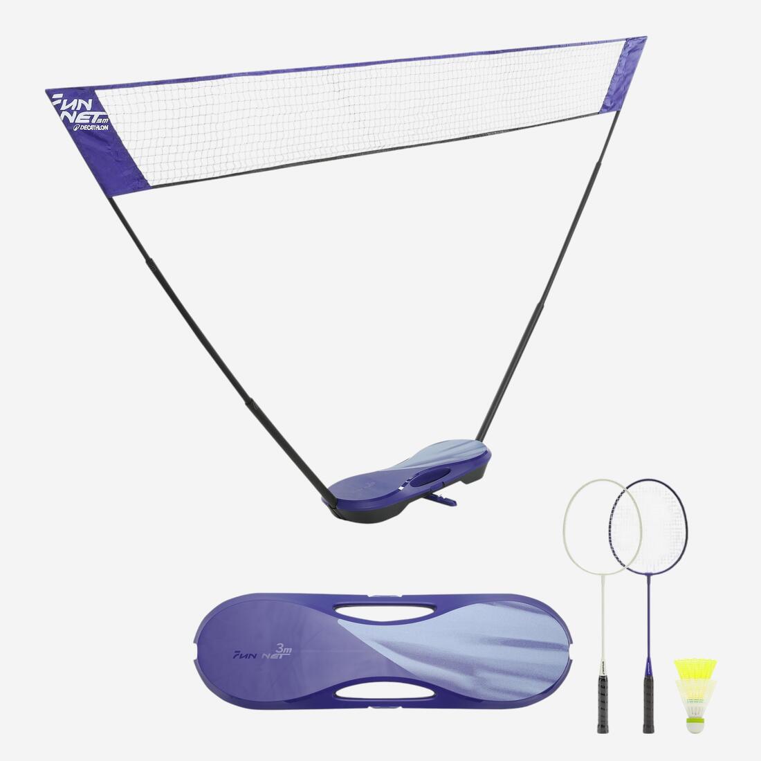 Kit Filet de Badminton Fun 3 Mètres - Bleu Roi