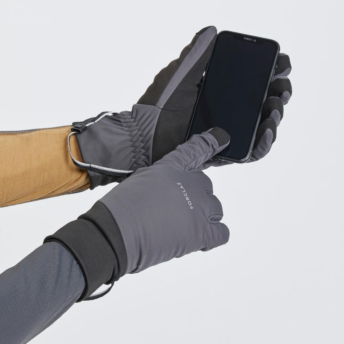 Gants tactiles coupe-vent de trekking adulte, MT900 gris